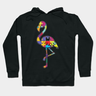 Autism Awareness Month Flamingo Puzzle Piece Hoodie